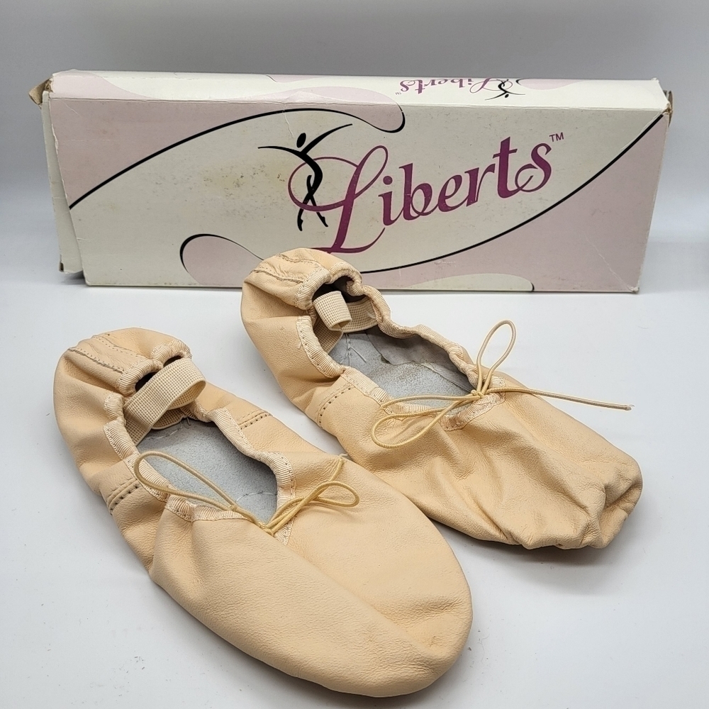 𝅺nib Liberts‎ Split-Sole Leather Ballet Dance Slippers Adult 4M